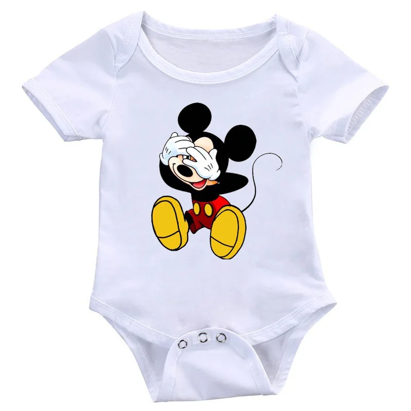 

Baby Summer Romper Jumpsuit Girls Boys Clothes Mickey Mouse Outfit Kids Tops Sleepwear Playsuit Toddler roupa de bebe White Tops