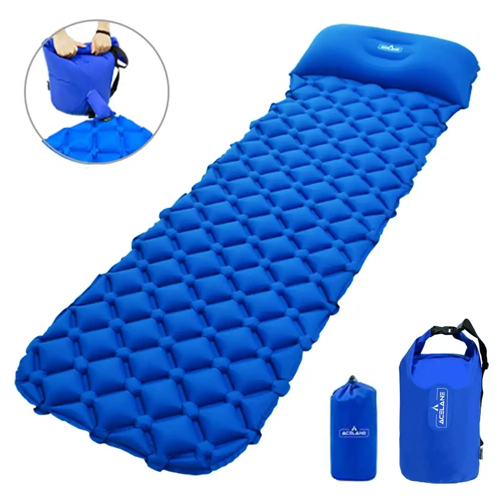 Acelane Сверхлегкий ТПУ коврик для сна водонепроницаемый надувной Надувной Матрас Подушка с подушкой коврик для кемпинга Открытый походный кемпинг