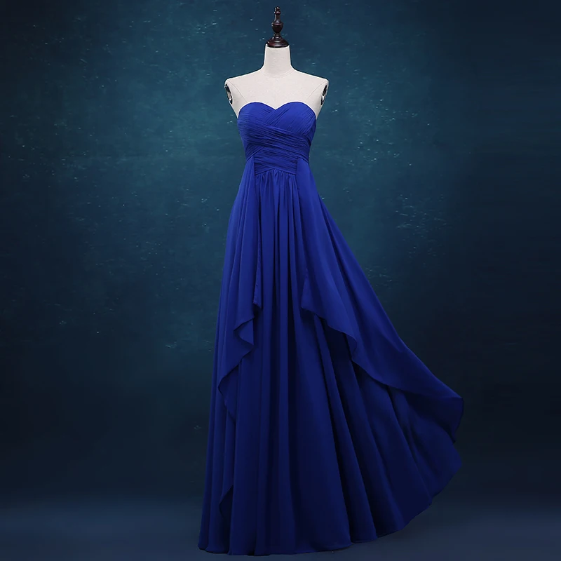 Vestidos Королевский синий шифоновое официальное платье длина до пола милое длинное реальные фотографии плиссированные платья подружки невесты