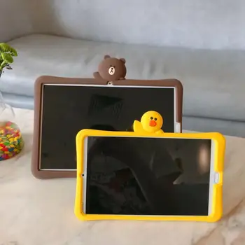 

Kids Lovely Bear Yellow duck Soft Silicone Tablet Case For Huawei Mediapad M5 8.4\" SHT-AL09/SHT-W09 Stand Cover Coque+pen