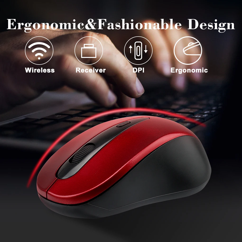 Universal 2.4GHz Wireless Mouse 1600DPI Optical Computer Cordless Office Mice with USB Receiver Universal 2.4GHz Wireless Mouse 1600DPI Optical Computer Cordless Office Mice with USB Receiver