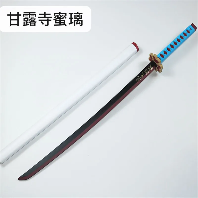 Espada de Cosplay de Kimetsu no Yaiba de 104cm, Arma de demonio, Slayer, Kanroji, Mitsuri, cuchillo Ninja de Anime 1:1, Arma de PU, utillaje