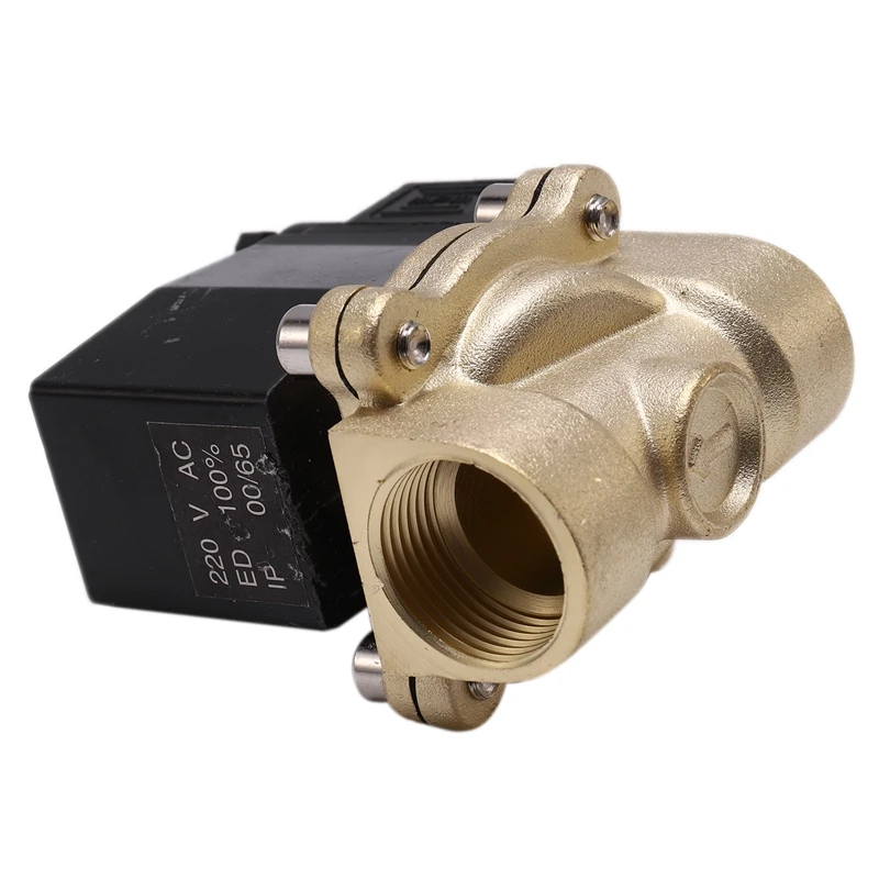 1 шт. AC220V латунный Соленоидный клапан Золотой нормально закрытый Соленоидный клапан водяной клапан, IP65 водонепроницаемая полностью закрытая катушка
