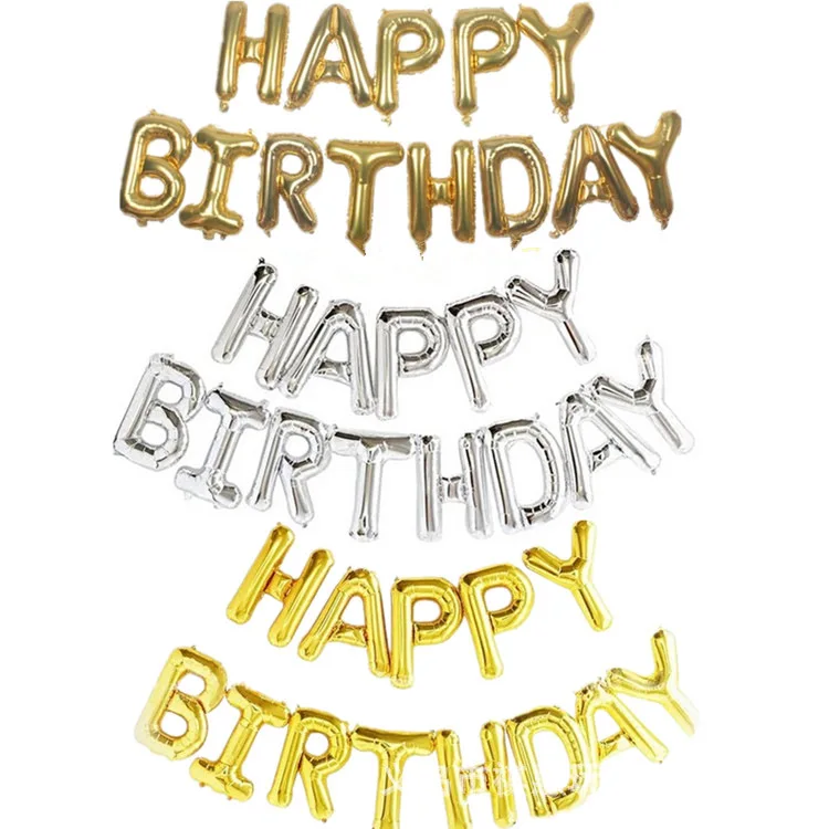 Letter Balloon Happy Birthday Set Letter Balloon 17-Inch Beauty Thin Body Happy Birthday Set Letter Balloon
