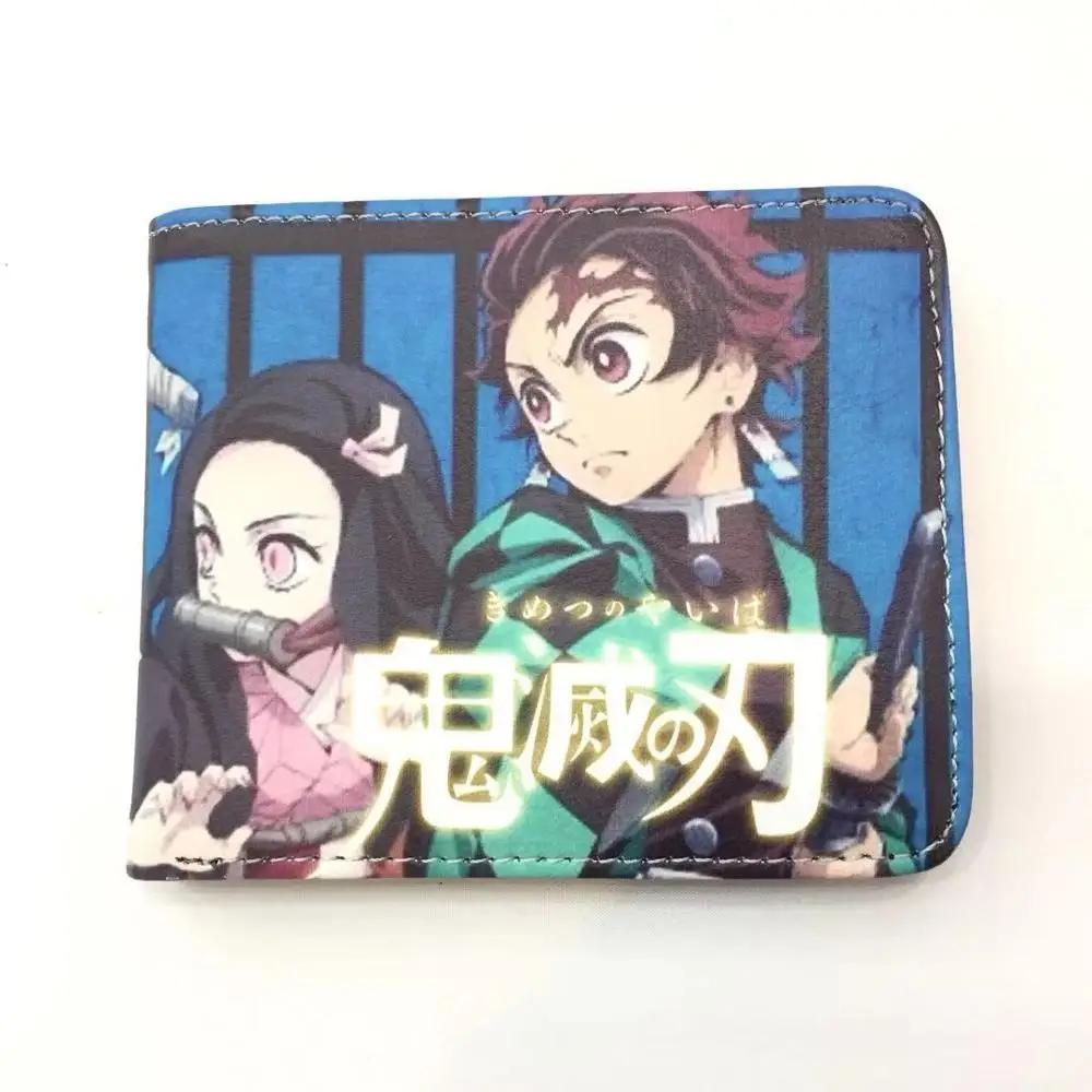 Аниме Bifold кошелек Demon Slayer: Kimetsu no Yaiba портмоне на молнии фото держатель для карт посылка Studend кошельки с персонажами мультфильмов