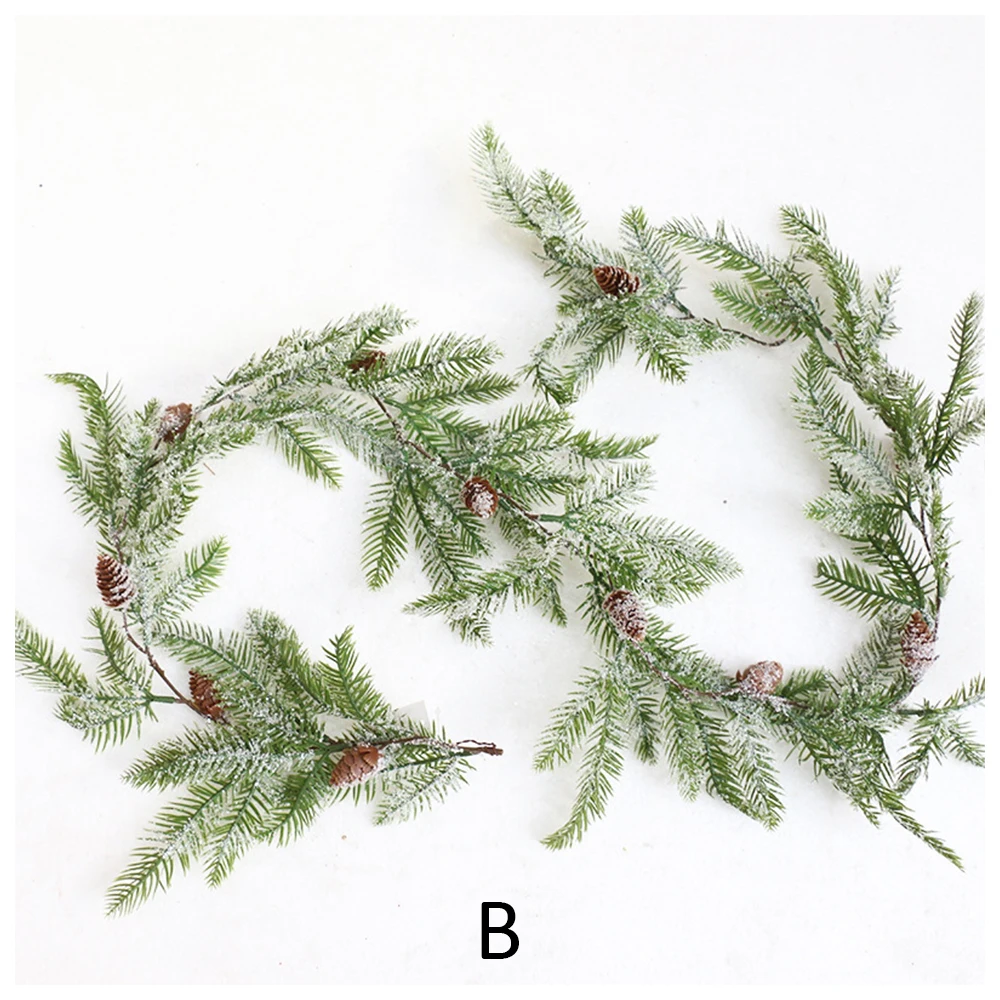 Christmas Decoration Artificial Rattan DIY Wreath Gardening Christmas Tree Holiday Green Branch Bride Wedding Fake Vine Plant - Цвет: 1207106