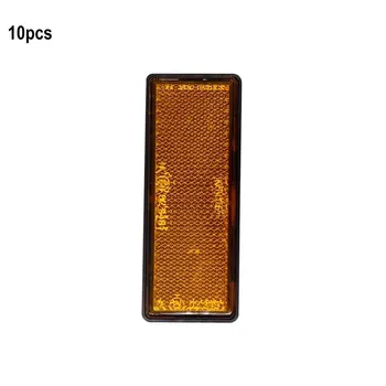 

10 Pcs Heavy-Duty Car Reflectors Rectangular Orange Reflective Strips Orange Oblong Rectangular Trailer Reflectors