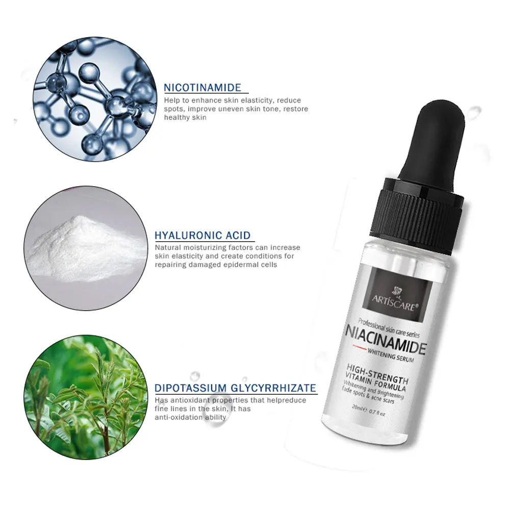 ARTISCARE Nicotinamide Face Serum 3PCS/Set Facial Essence Face Care Moisturizing and Nourishing Skin Care 4