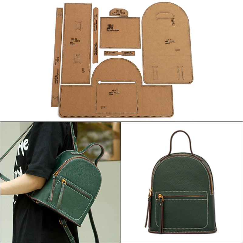 

1set Kraft paper Stencil Template For DIY Leather Handmade Craft Women's Backpack Casual Mini Schoolbag Edition bag Pattern