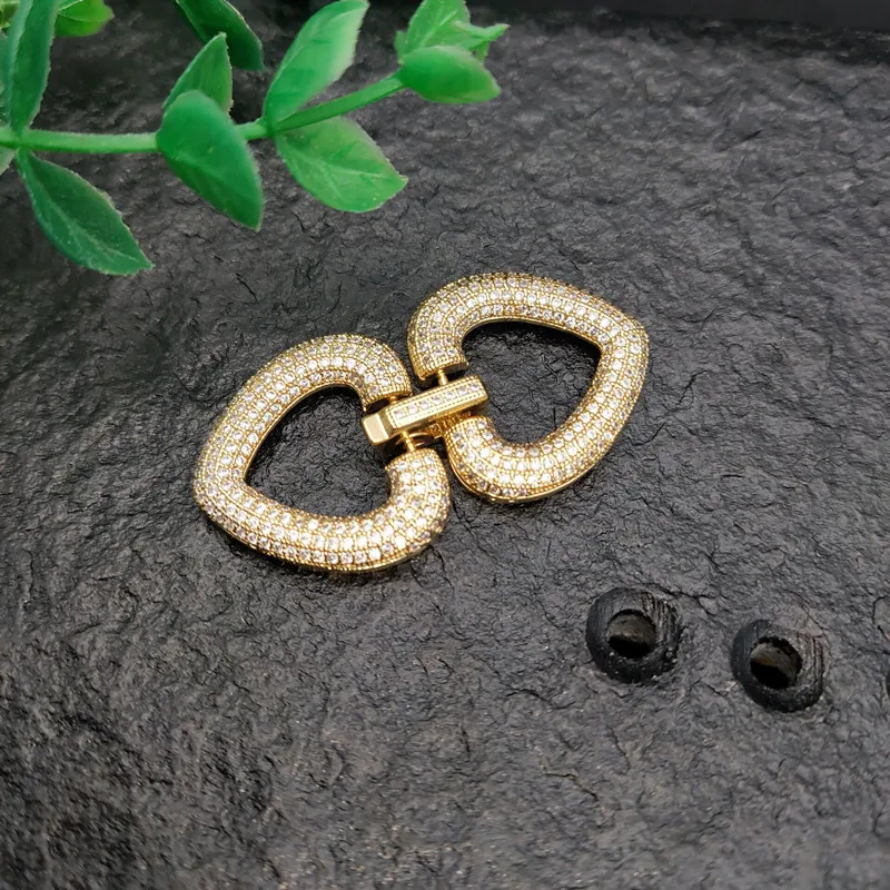 24x48mm Paved CZ Beads Double Heart Shape Necklace Clasps Fashion Jewelry Accessories 5pc per Lot 24x48mm Paved CZ Beads Double Heart Shape Necklace Clasps Fashion Jewelry Accessories 5pc per Lot