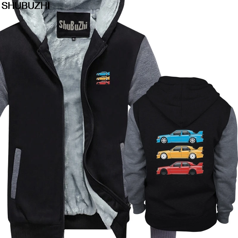 Мужское теплое пальто Mercedes 190E Evolution II Black Car hoody Подростковая хлопковая Толстая