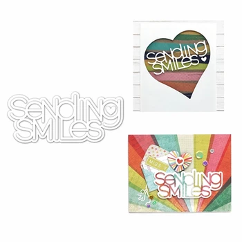 

2020 New Metal Cutting Dies and Clear Stamps Scrapbooking For Paper Making Sending Smiles Words Embossing Frames Card Craft Set