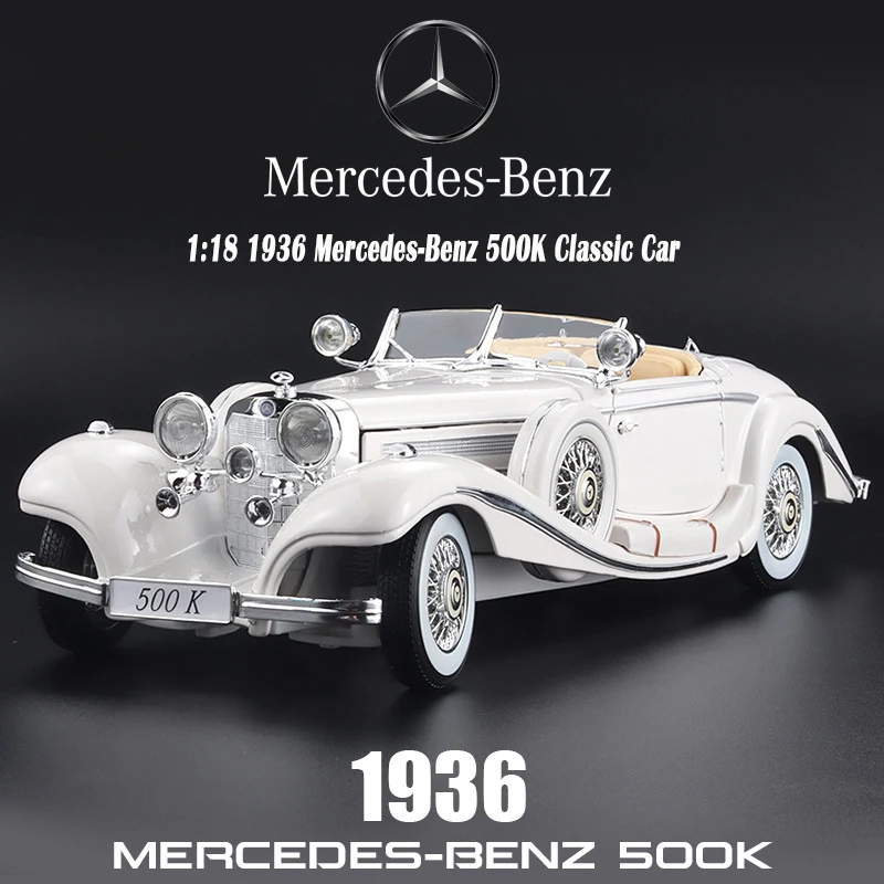 

Maisto Large 1/18 Scale Mercedes-Benz 500K Retro Car Simulation Metal Diecast Vehicle Toy Alloy Car Collection Gift For Kids