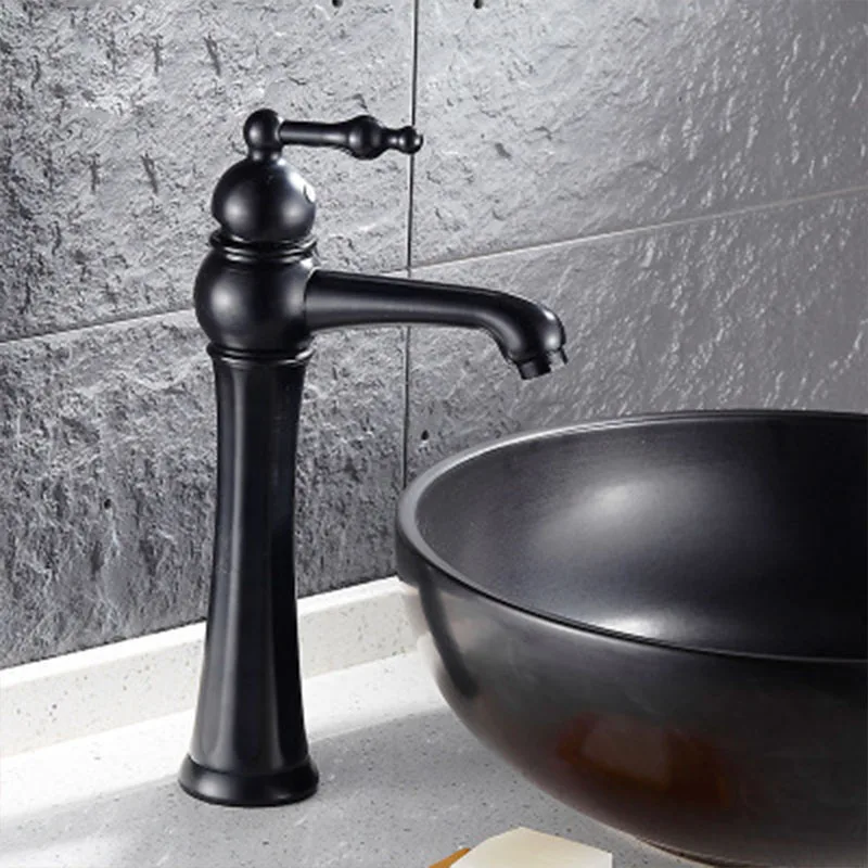 Black bronze waterfall faucet, bathroom sink full copper faucet, high basin above counter basin faucet