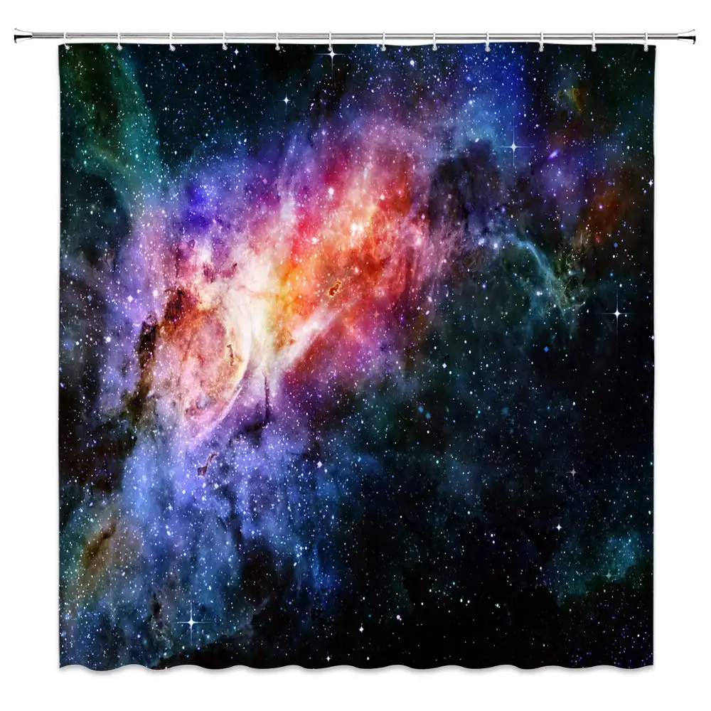 

Scape Shower Curtain Decor Fantasy Nebula in The Night Sky Purple Blue Fabric Bath Curtains Bathroom Accessories Waterproof