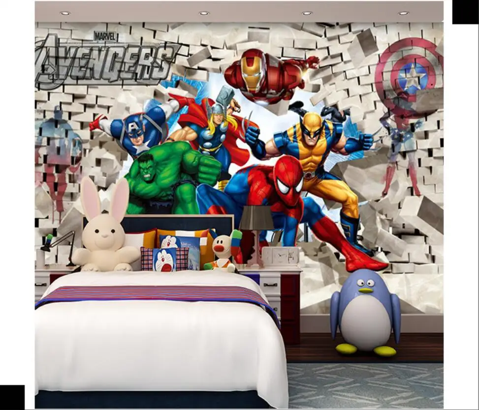 Milofi на заказ 3D фото обои 3D мультфильм детская комната обои Мстители спальня фон обои Человек-паук