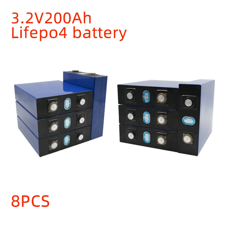 

8PCS LFP 3.2V 200Ah lifepo4 Battery pack 12V200AH 24V200AH new cell Lithium Iron Phosphate solar for solar energy system and RV