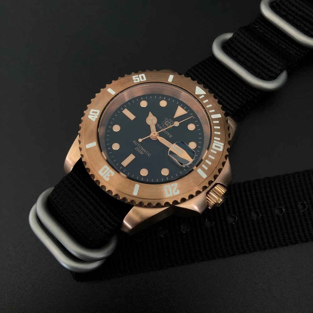 

Bronze 41mm Brand Luxury Men Watch Stainless SteelDiver Watch Sport Luminous Waterproof Male Automatic Mechanical Wristwatch