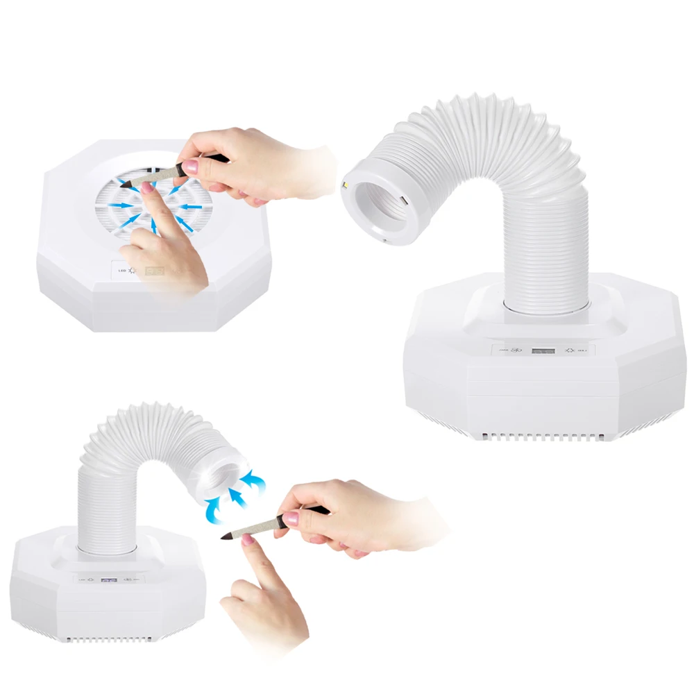 

60W Watt Manicure Vacuum Cleaner Nail Dust Collector Pedicure Machine Cleaning Nail Drill Polish Gel EU / US Plug Nail Art Salon