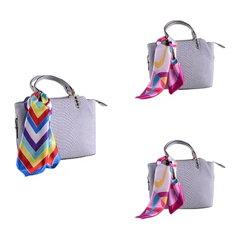 

B Scarf Women Simulation Silk Small Square Scarf Wild Professional Hotel Flight Attendant Colorful Elegant Printed Neckerchief