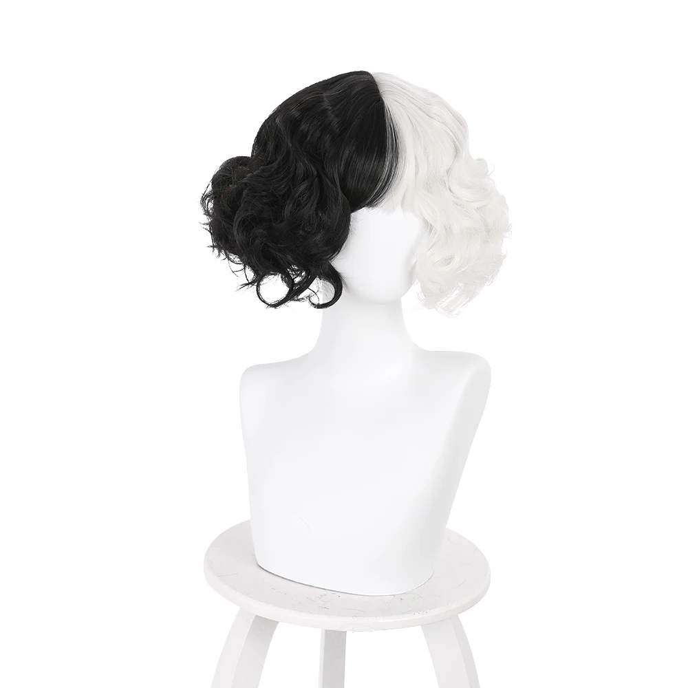 Cosplay&ware Evil Women Half Black White Wig Bad Girl Short Curly Hair Wigs Headwear Demon Cosplay Props 2 Types -Zentai shop online Hcc709536f0a84ed1b0bf1f63c0ace369p.jpg