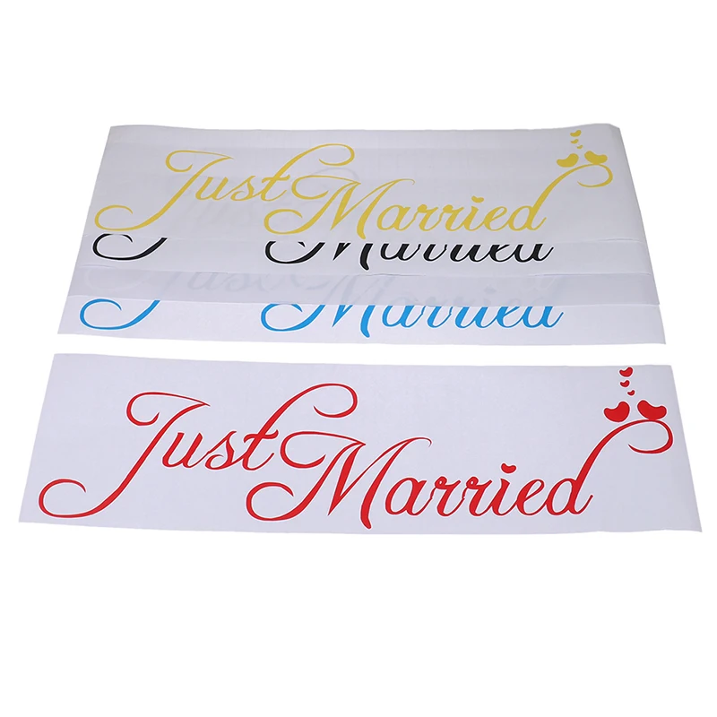 

Just Married Wedding Car Window Banner PVC Waterproof Sticker Decal Vinyl Personalised Decor Car Decoration Wedding Supplies
