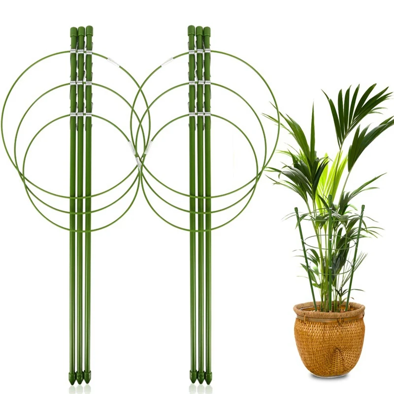 

ELEG-2 Pack Plant Support Cage Metal Rust Resistant Garden Plant Support Ring Plant Stake Plant Support