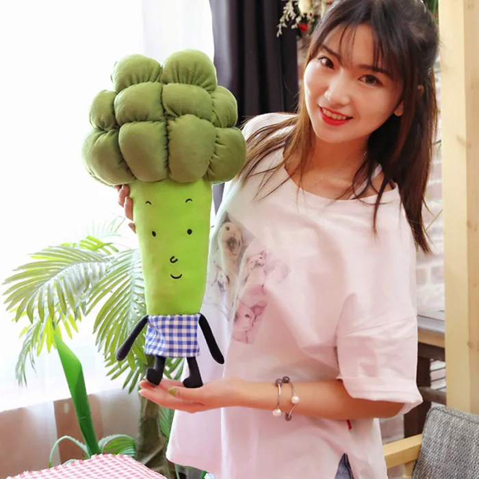 Cute Multi-functional Pillow Vegetable Broccoli Plush Toys Soft Comfortable Pillows FJ88