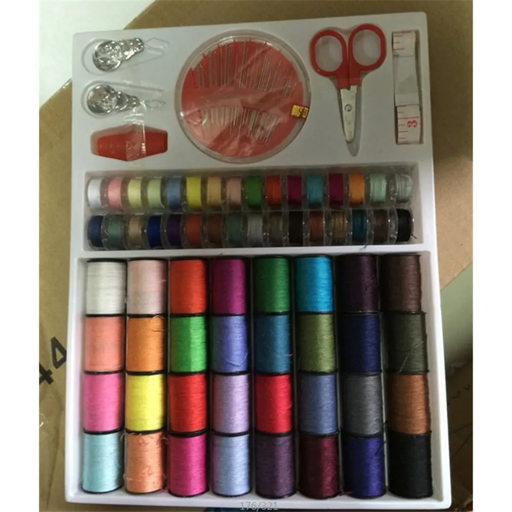 64 катышки ножницы для творчества швейные иглы инструменты швейная машина аксессуары многоцветные швейные нитки швейные инструменты коробка