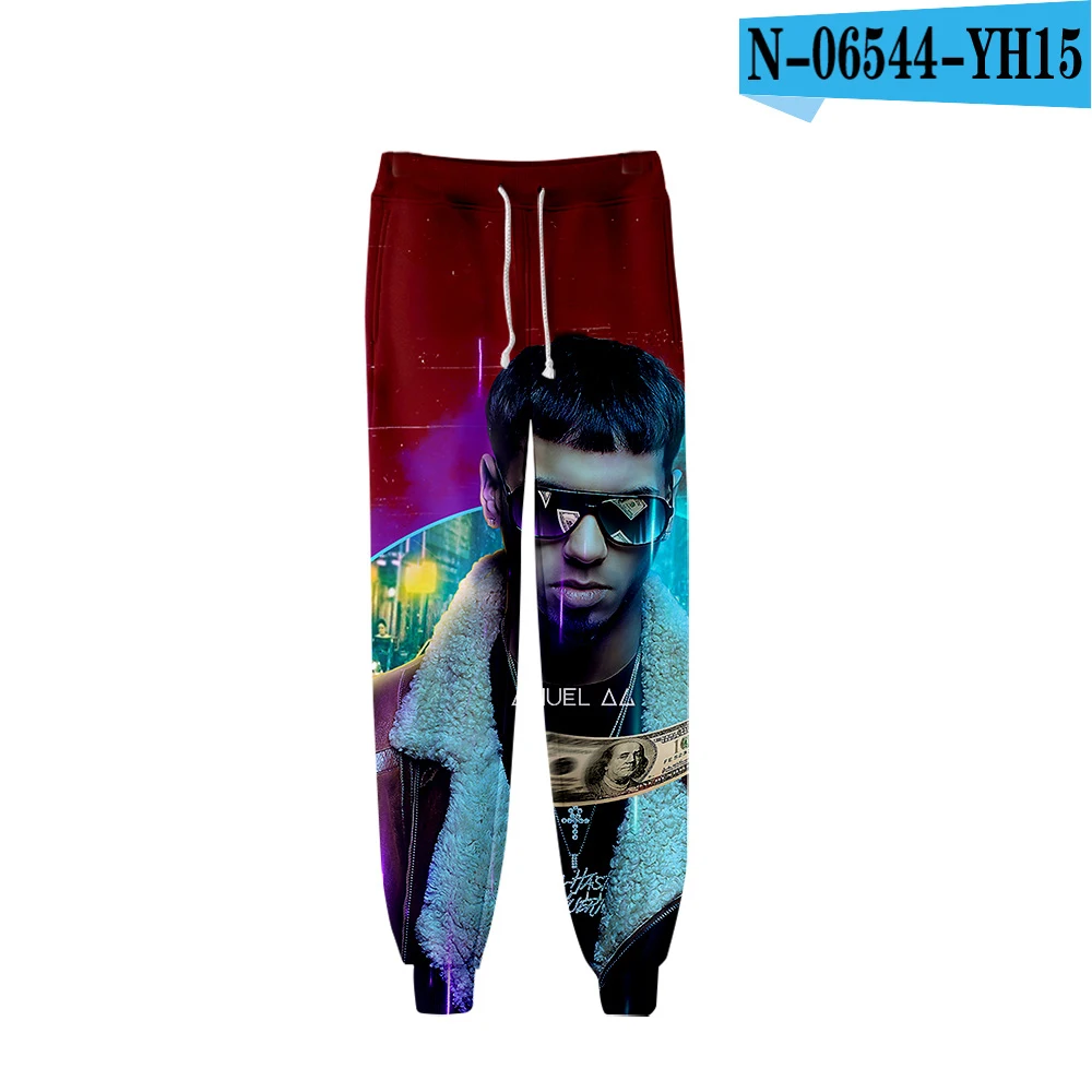 Anuel AA брюки мужские и женские хип-хоп мужские s джоггеры 3D настоящие Hasta La Muerte брюки с принтом Harajuku спортивные штаны Мужская Уличная одежда - Цвет: one