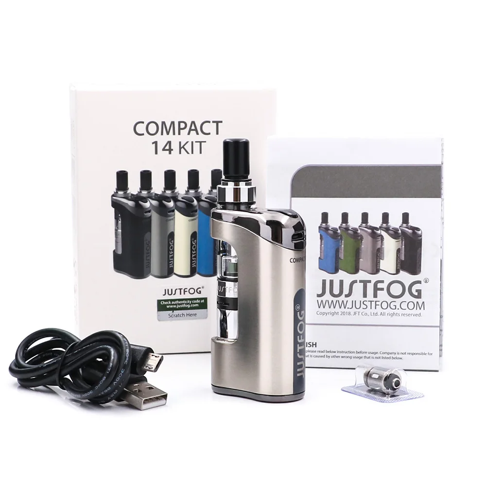 Хит,, JustFog Compact, 14 комплектов, 1500 мА/ч, встроенный аккумулятор с 1,8 мл, Q14, клиромайзер, бак, электронная сигарета, испаритель, комплект