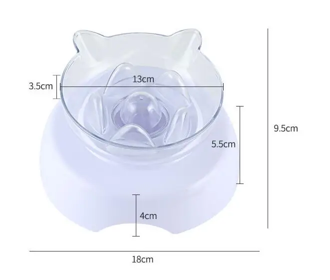 Cat Bowl with Raised Stand Pet Dogs Feeding Bowl Adjustable Sloping Slope Design Protect Spine Dog Water Food Bowl Cats Feeder - Цвет: food bowl