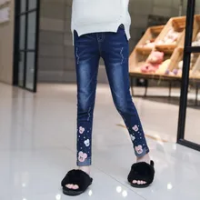 Детский жакет из денима для девочки; джинсы в Корейском стиле на весну и осень-Стиль стиль Big Boy горячей бурения повязка с изображением Mickey ковбойские штаны для мальчиков