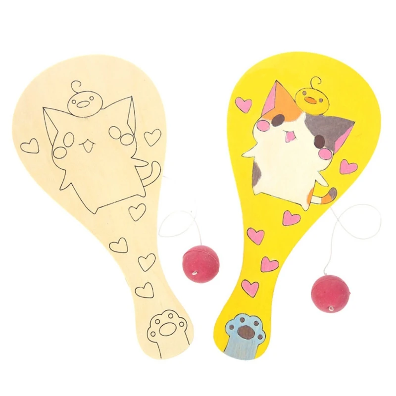4Options Paddleball Toddler Montessori Educational Racket Early Learning Toy Teaching Racket Interactive DIY