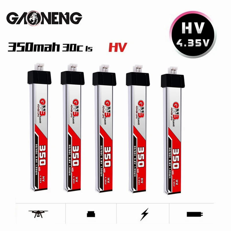 1-10 шт. Gaoneng GNB 350 мАч 3 8 в 4 35 30C 60C 1S PH2.0 Lipo аккумулятор для Micro RC FPV Racing Cine Whoop BetaFPV Дрон
