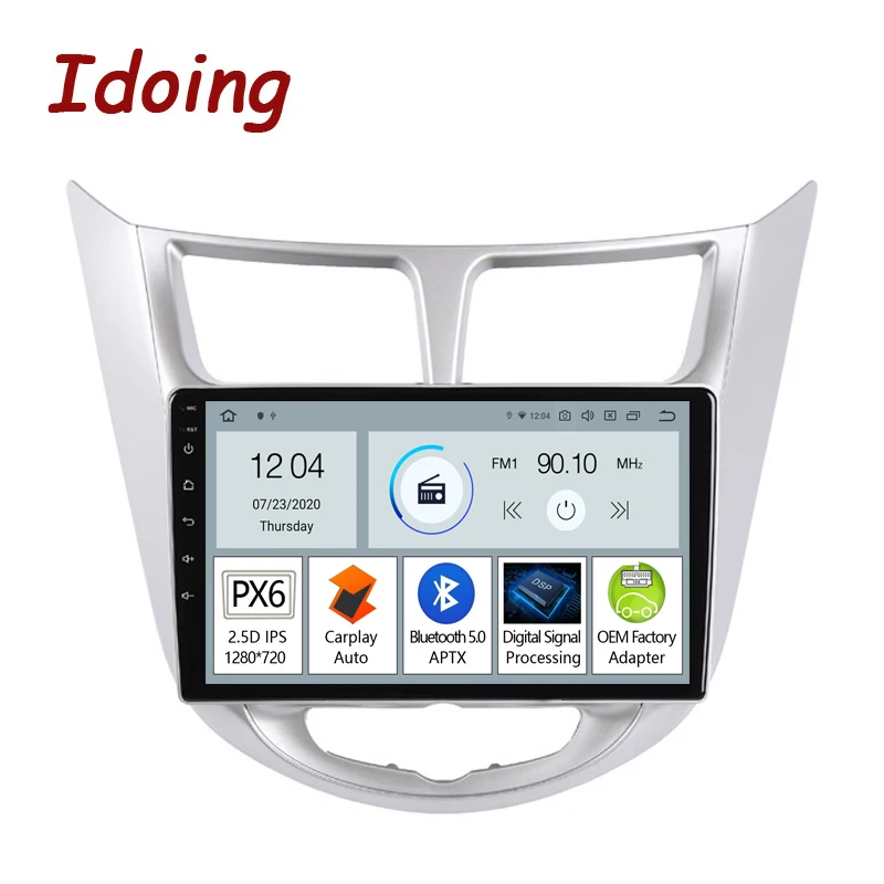 Idoing Android Car Radio Multimedia Player For Solaris 1 2 Hyundai-Accent Verna 2010-2016 GPS Navigation Carplay Auto no 2din