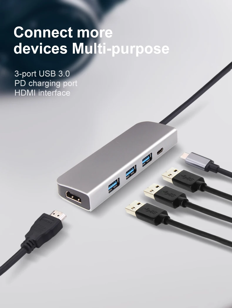 OFCCOM USB C док-станция для ноутбука 3 порта USB3.0 HDMI PD Fealushon для MacBook samsung Galaxy huawei lenovo type C док-станция usb-хаб