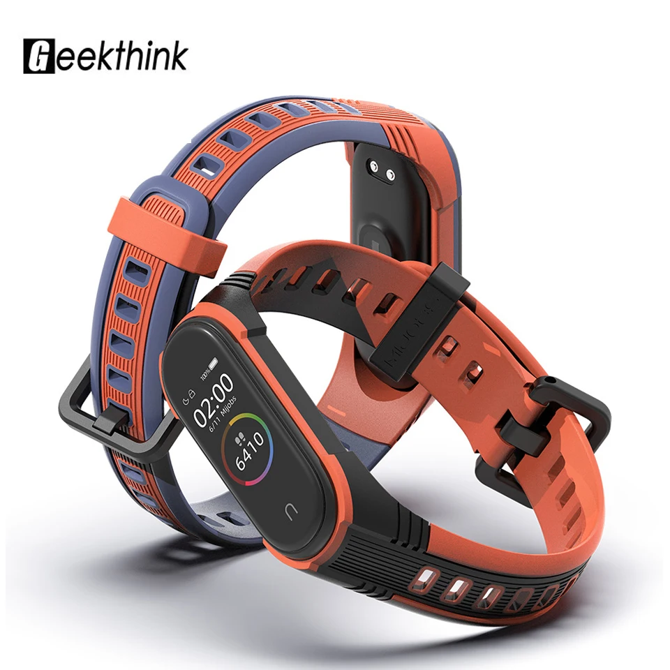 

Original Xiaomi Mi band 4 3 Colorful Silicone Wrist Strap Bracelet Replacement for Xiaomi Miband 3 / 4 Wristbands Accessories