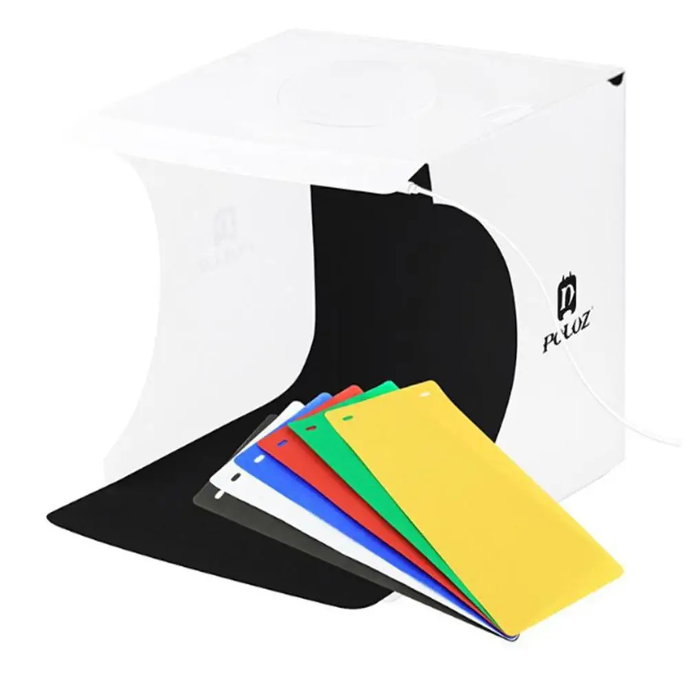 Kopen LED Licht Photo Soft Box Voor iphone DSLR Camera Achtergrond, Mini Draagbare Folding Lightbox Fotografie Studio Soft Box