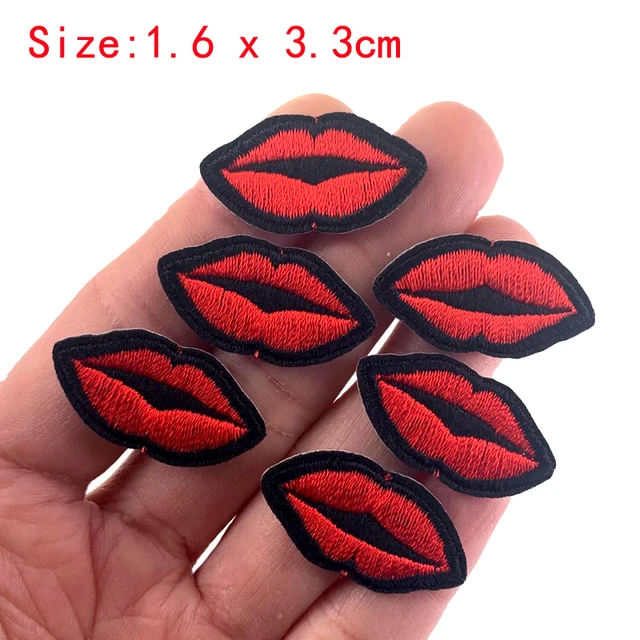 5Pcs Embroidery patches for clothing Heart Butterfly Star Bee Cherry iron on patches fabric for cap bag accessories Lip 5pcs