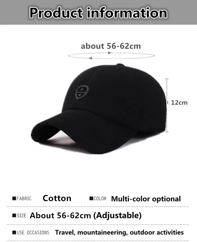 SHALUOTAOTAO мужская бейсбольная Кепка Snapback Регулируемый размер наушники термохлопковые Бейсболки Модные простые брендовые зимние шапки