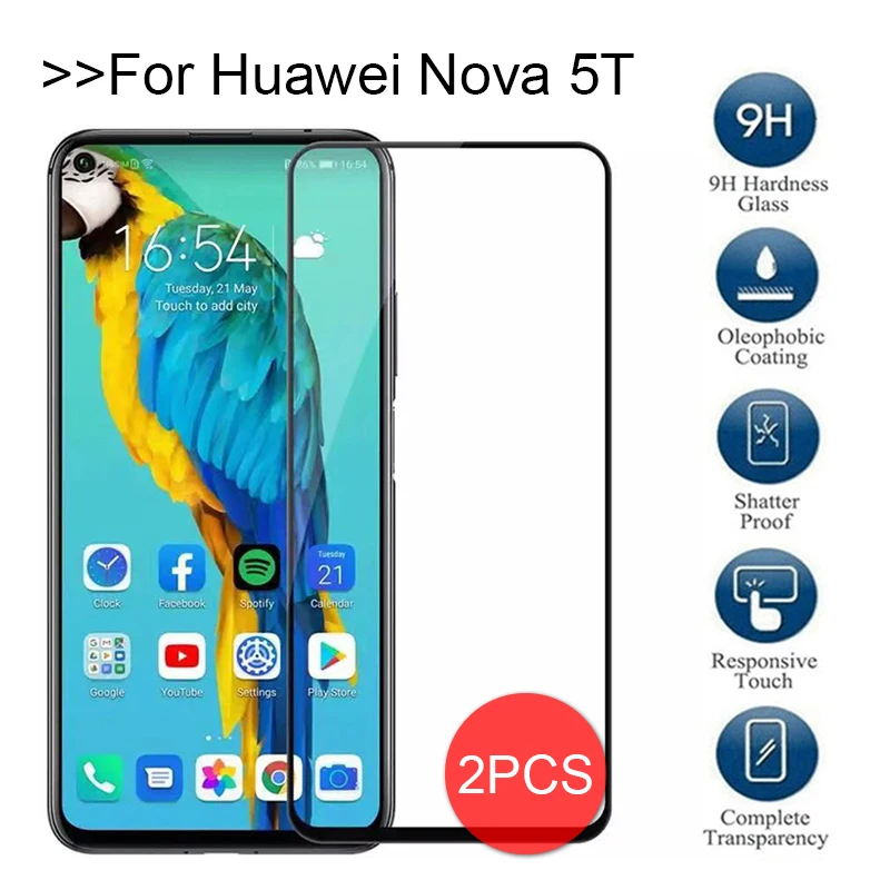 2 шт для huawei Nova 5 t закаленное стекло для huawei Nova5t Защитная пленка для экрана Huwei huaway Nova 5 t t5 полное покрытие защитная пленка