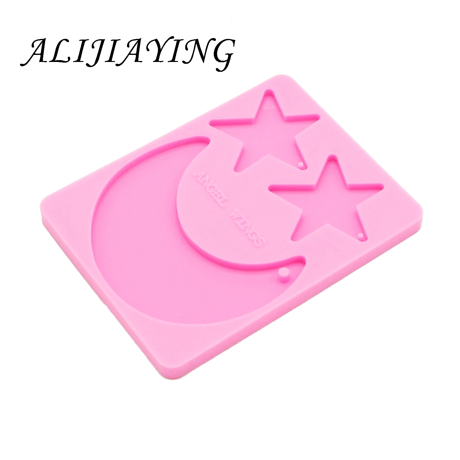 Shiny Star moon keychains Molds silicone mould for key ring Pendant resin Craft DIY epoxy keychain mould DY0118