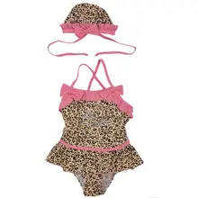 Для малышей, для маленьких девочек, милые купальники бикини Детский купальник с леопардовым принтом