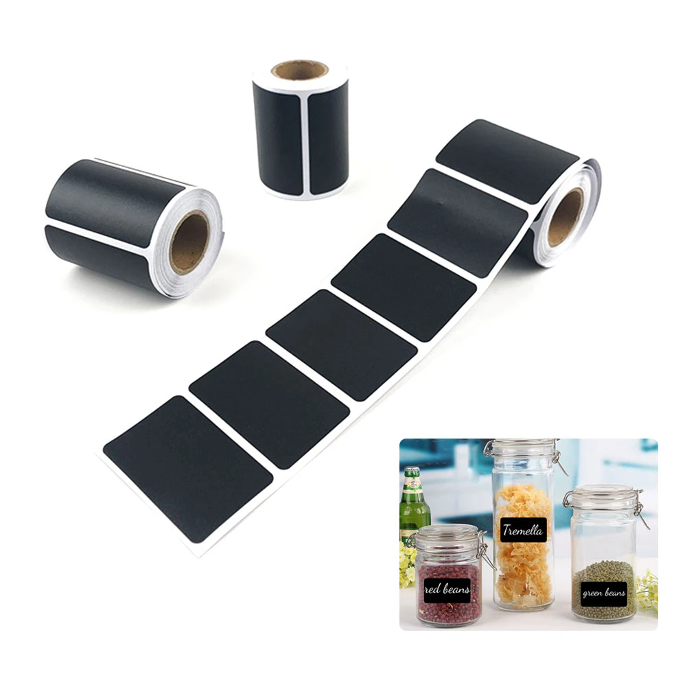 

120pcs/roll Waterproof Chalkboard Kitchen Spice Label Stickers Home Jam Jar Bottle Tags Reusable Blackboard Labels Stickers