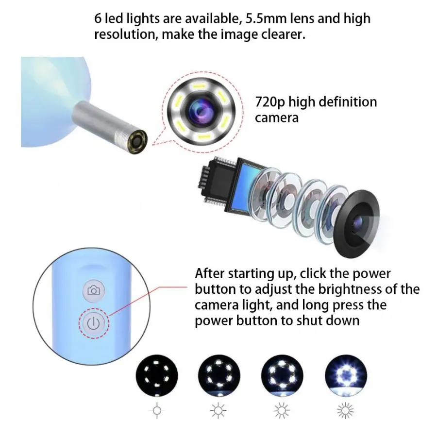 Набор для ухода за ушами 5,5 мм беспроводная Wifi Ушная камера эндоскопа ручной Otoscope с светодиодный светом для здоровья
