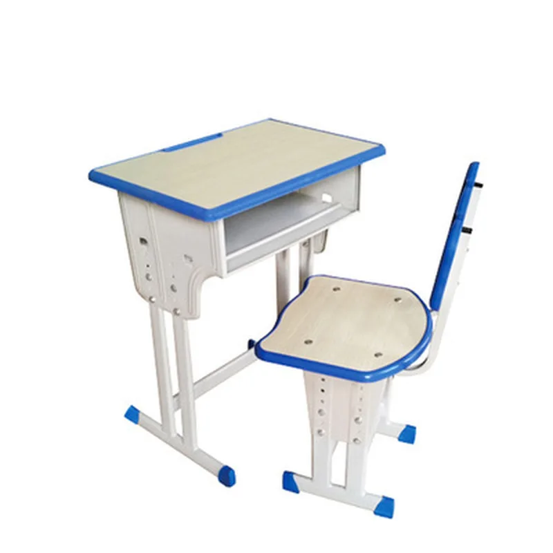 

Classroom Table & Chair Ajustable Height Children Bedroom Furniture Strong Metal Chaise Kids Desk with Large Storage Organizer