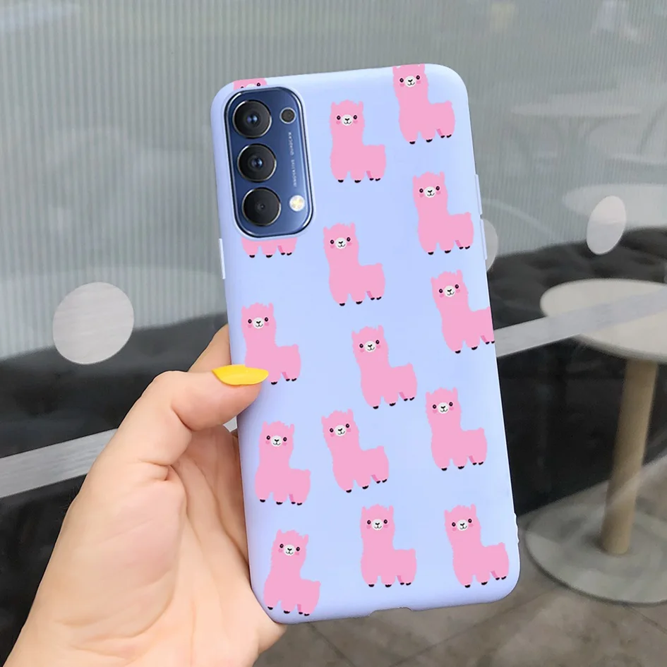 Cute Cartoon Case For OPPO Reno 4 5 Pro 5G Cover Silicone Soft TPU Back Protection Phone Case Fundas For Reno4 4G CPH2113 Bumper 