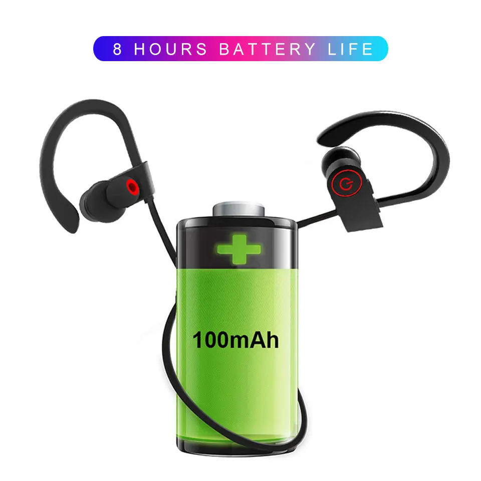 Pottnar U8 мощный бас Bluetooth наушники IPX7 водонепроницаемый CVC шумоподавление Handsfree Беспроводные наушники с чехол для переноски