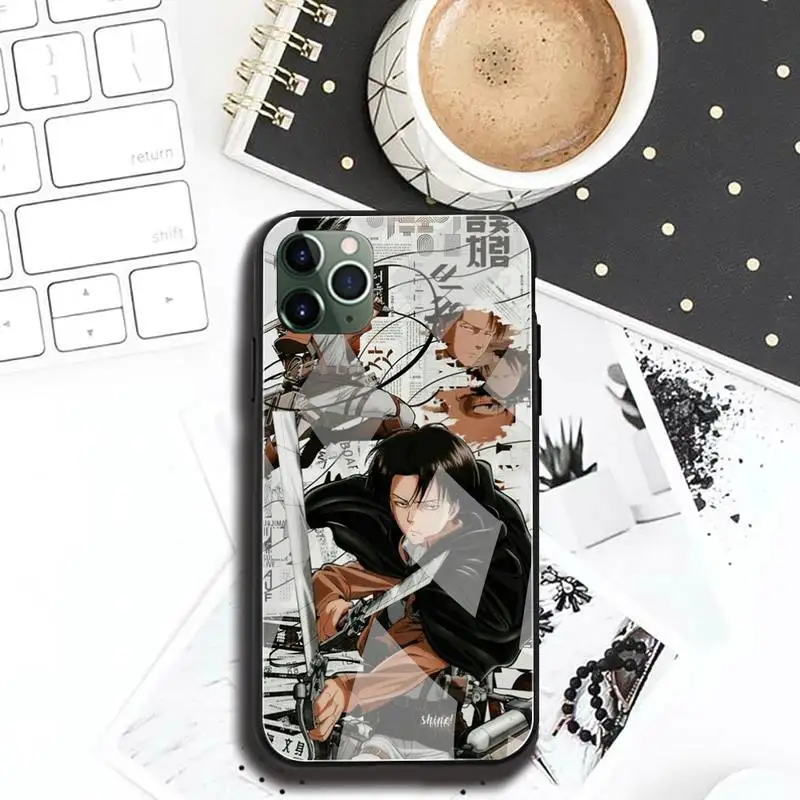 apple phone case Anime Tấn Công Titan Levi 'S Ackerman Ốp Lưng Điện Thoại Kính Cường Lực Cho iPhone 12 Max Mini 11 Pro XR XS MAX 8X7 6S 6 Plus SE 2020 pitaka case Cases For iPhone